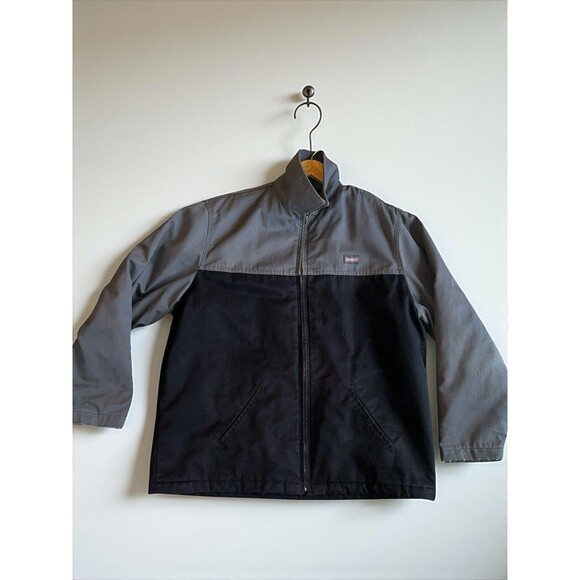 Dickies Work Jacket Mens XL Gray Workwear Mechanic Full Zip Canvas Utility 90s - Picture 4 of 16